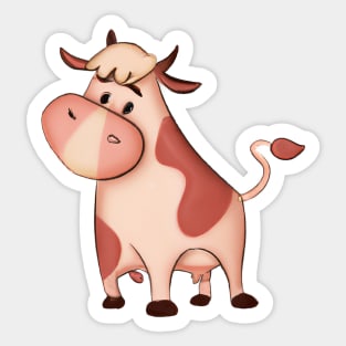 Cute Cow Drawing Sticker